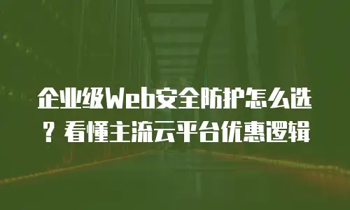 企业级Web安全防护怎么选？看懂主流云平台优惠逻辑