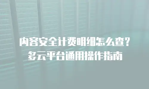 内容安全计费明细怎么查？多云平台通用操作指南