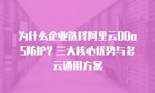 为什么企业选择阿里云DDoS防护？三大核心优势与多云通用方案
