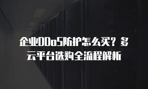 企业DDoS防护怎么买？多云平台选购全流程解析