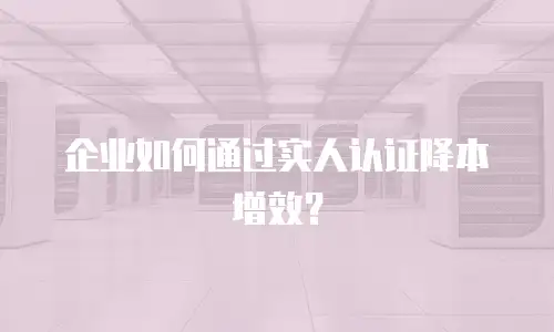 企业如何通过实人认证降本增效？