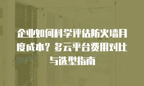 企业如何科学评估防火墙月度成本？多云平台费用对比与选型指南