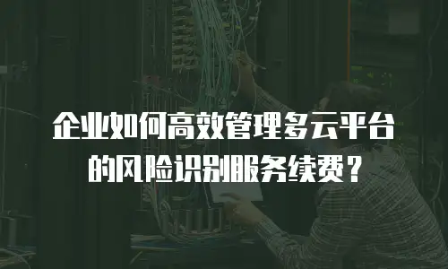 企业如何高效管理多云平台的风险识别服务续费？