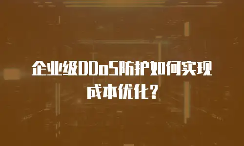 企业级DDoS防护如何实现成本优化？