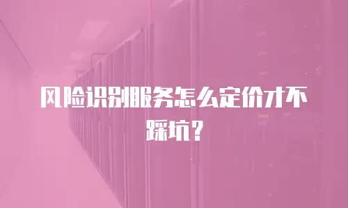 风险识别服务怎么定价才不踩坑？