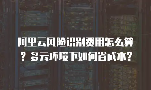 阿里云风险识别费用怎么算？多云环境下如何省成本？