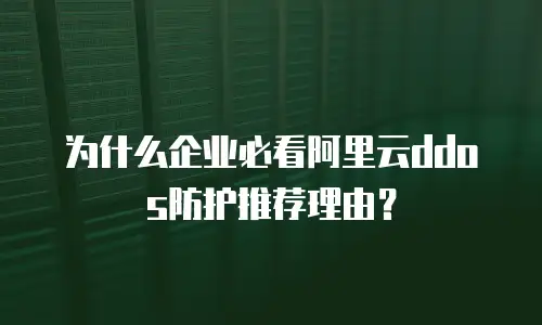 为什么企业必看阿里云ddos防护推荐理由？