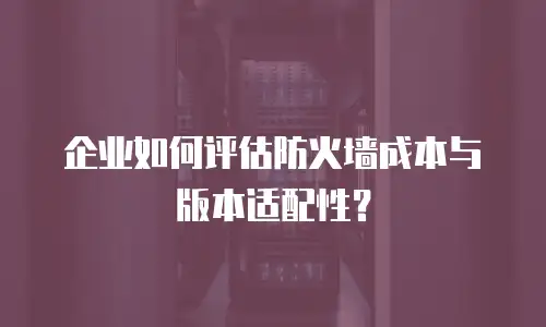 企业如何评估防火墙成本与版本适配性？