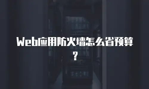 Web应用防火墙怎么省预算？