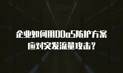 企业如何用DDoS防护方案应对突发流量攻击？