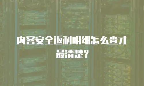 内容安全返利明细怎么查才最清楚？