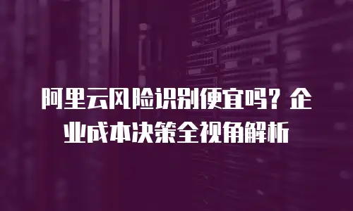 阿里云风险识别便宜吗？企业成本决策全视角解析
