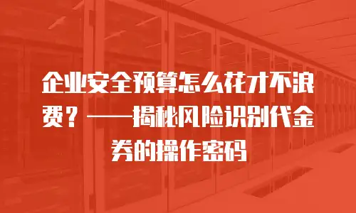企业安全预算怎么花才不浪费？——揭秘风险识别代金券的操作密码