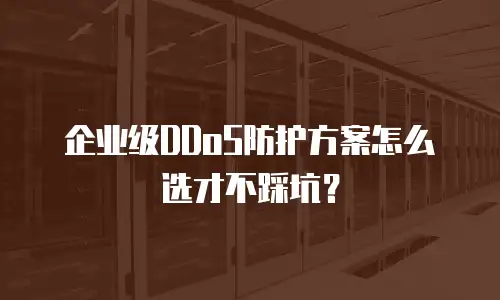 企业级DDoS防护方案怎么选才不踩坑？
