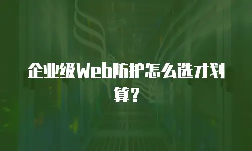 企业级Web防护怎么选才划算？