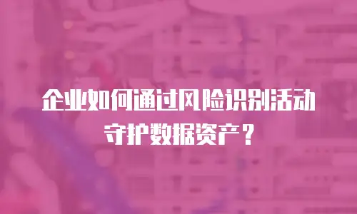 企业如何通过风险识别活动守护数据资产？