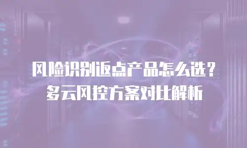 风险识别返点产品怎么选？多云风控方案对比解析
