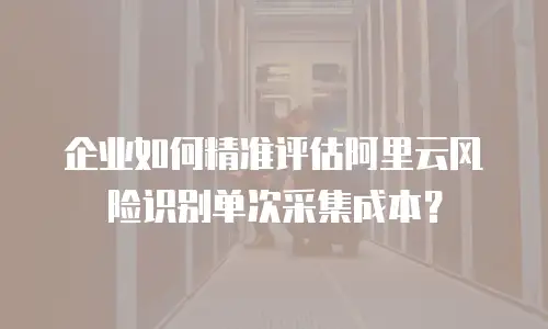 企业如何精准评估阿里云风险识别单次采集成本？