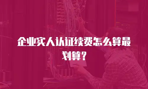 企业实人认证续费怎么算最划算？