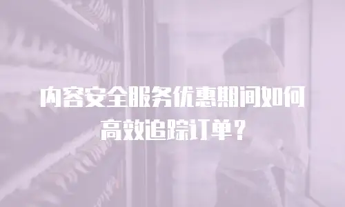 内容安全服务优惠期间如何高效追踪订单？