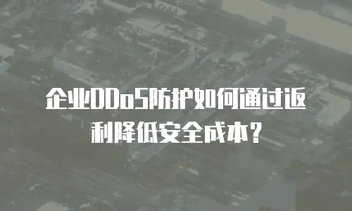 企业DDoS防护如何通过返利降低安全成本？