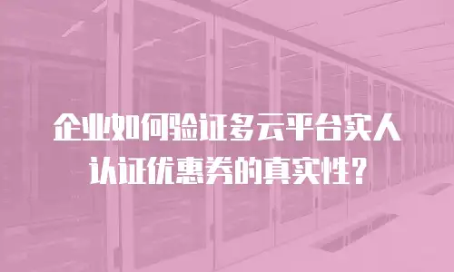 企业如何验证多云平台实人认证优惠券的真实性？