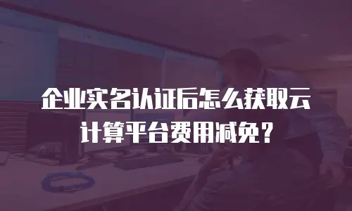 企业实名认证后怎么获取云计算平台费用减免？