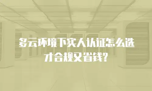 多云环境下实人认证怎么选才合规又省钱？