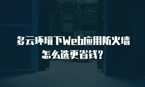 多云环境下Web应用防火墙怎么选更省钱？