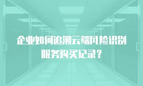 企业如何追溯云端风险识别服务购买记录？