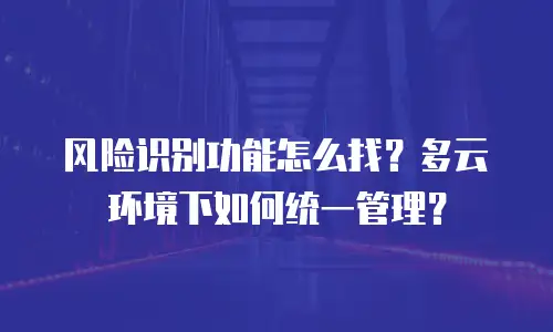 风险识别功能怎么找？多云环境下如何统一管理？