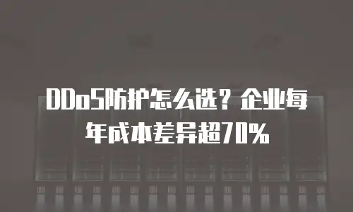 DDoS防护怎么选？企业每年成本差异超70%