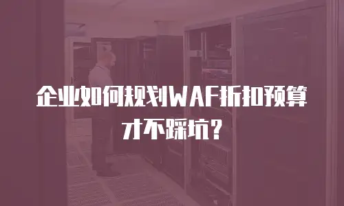 企业如何规划WAF折扣预算才不踩坑？