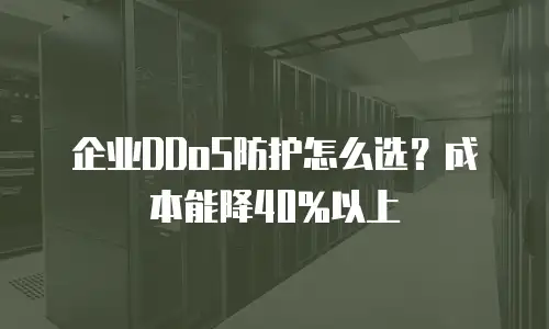 企业DDoS防护怎么选？成本能降40%以上