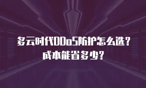 多云时代DDoS防护怎么选？成本能省多少？