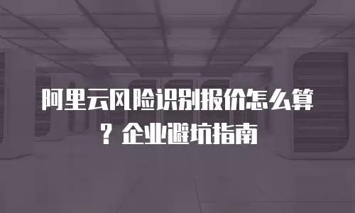 阿里云风险识别报价怎么算？企业避坑指南