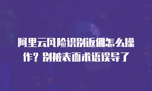 阿里云风险识别返佣怎么操作？别被表面术语误导了