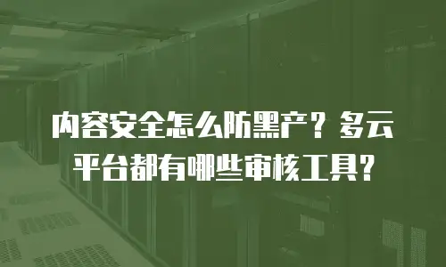 内容安全怎么防黑产？多云平台都有哪些审核工具？