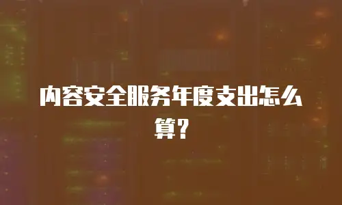 内容安全服务年度支出怎么算？