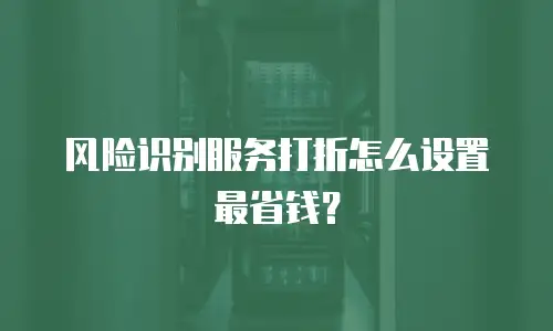 风险识别服务打折怎么设置最省钱？