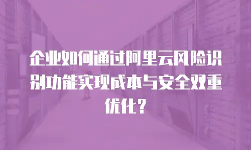 企业如何通过阿里云风险识别功能实现成本与安全双重优化？