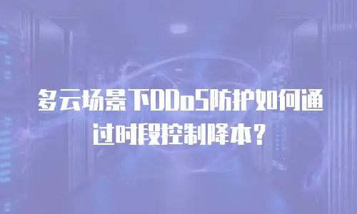 多云场景下DDoS防护如何通过时段控制降本？