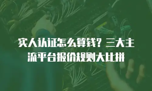 实人认证怎么算钱？三大主流平台报价规则大比拼