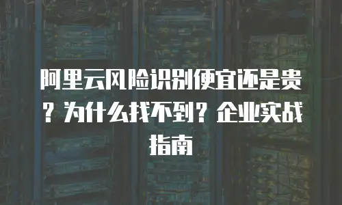 阿里云风险识别便宜还是贵？为什么找不到？企业实战指南