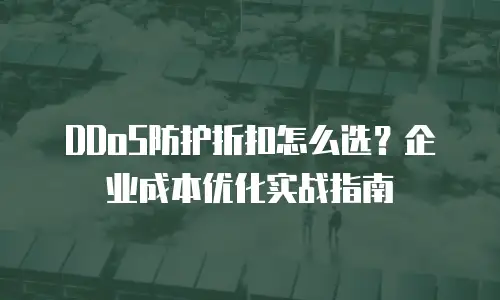 DDoS防护折扣怎么选？企业成本优化实战指南