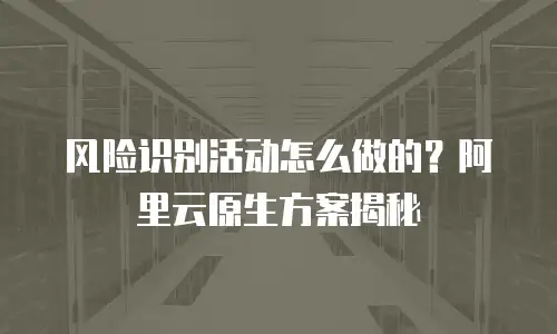 风险识别活动怎么做的？阿里云原生方案揭秘