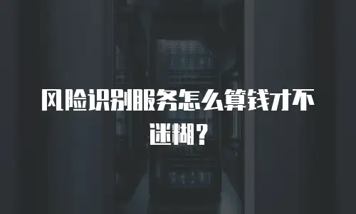 风险识别服务怎么算钱才不迷糊？
