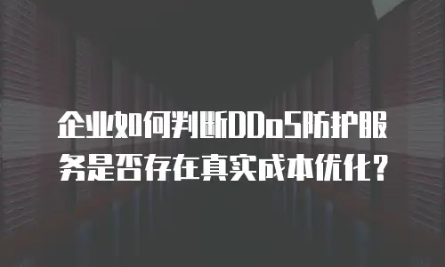 企业如何判断DDoS防护服务是否存在真实成本优化？