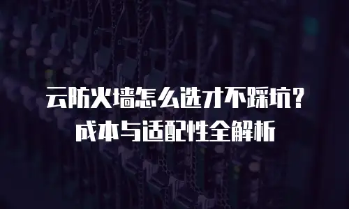 云防火墙怎么选才不踩坑？成本与适配性全解析
