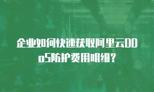 企业如何快速获取阿里云DDoS防护费用明细？